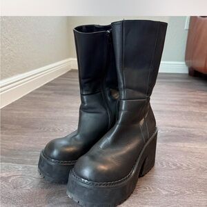 UNIF Black Platform Boots